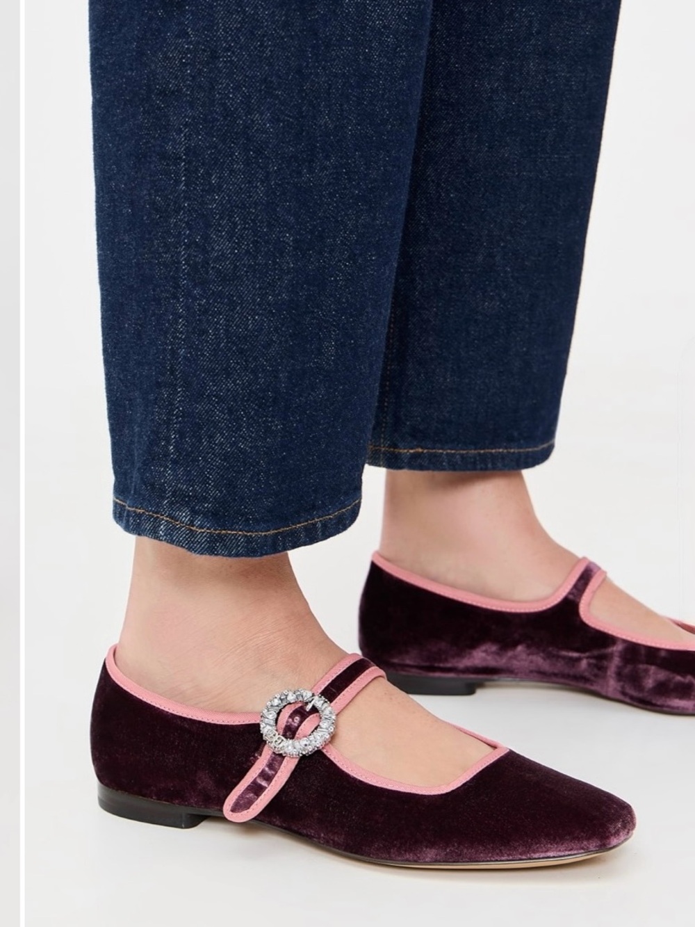 Sam Edelman Michaela Mary Jane Flats Color: Parisian Plum velvet size 6 New